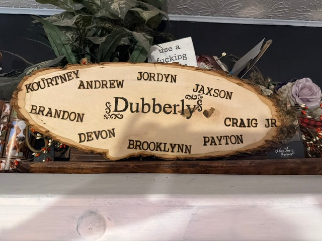 Custom Wood-Burned signs
